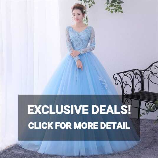 Pink Women Ball Gown Soft Tulle Dresses Long Sleeves Prom Dress ...