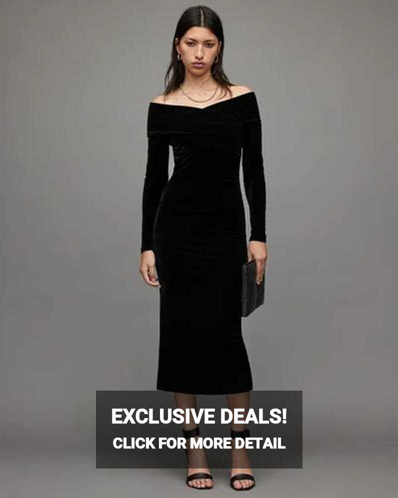 Plain H&amp;M Black Velvet Body con Dress, Dry clean, Western Wear at ...