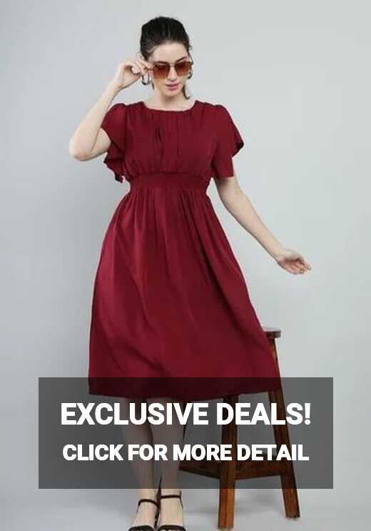 Plain Red One Piece Dress, Half Sleeves, Party Wear at Rs 299 ...