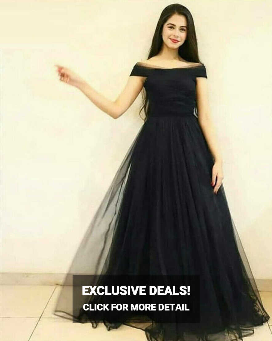 Plain Sober But Good Looking Black Net Gown Bollywood Style Girls ...