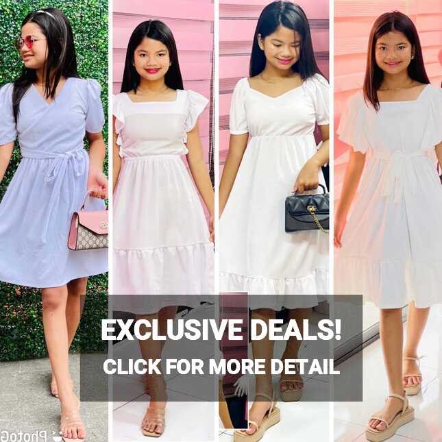 Plain White dress Teens Size best for church graduation and ...