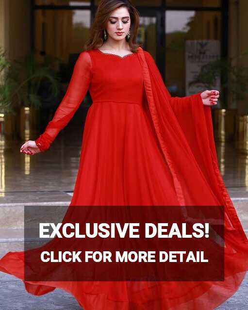 Plain full sleeve anarkali