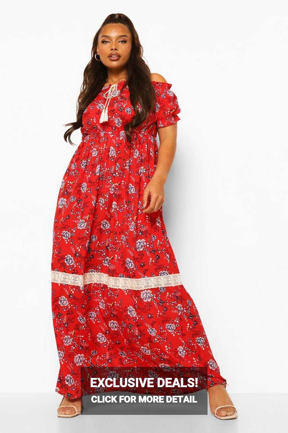 Plus Off Shoulder Boho Maxi Dress | boohoo IL