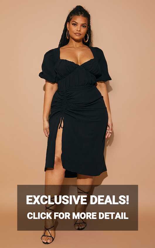 Plus Size Black Dresses | Plus Size LBDs | PrettyLittleThing USA