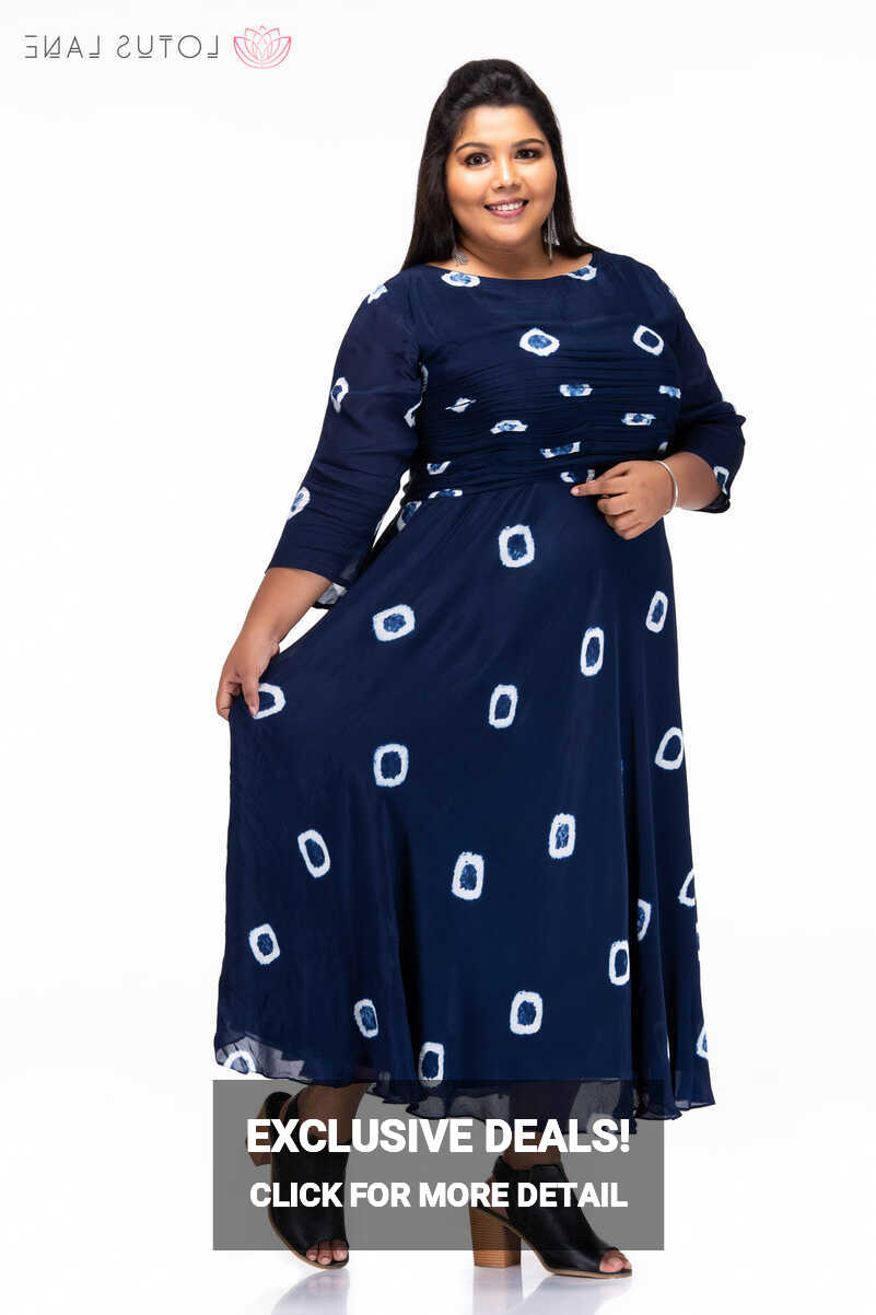 Plus Size Casual Dresses- Simply Blue Maxi Dress - Lotuslane.in