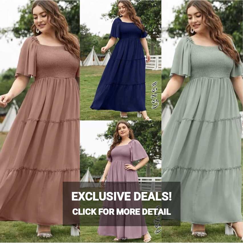 Plus Size Casual Women Dress Elegant Maxi Dresses Fit To XL ...