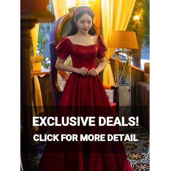 Plus Size Clothing for Women Royal Red Satin Prom Dresses Princess ...