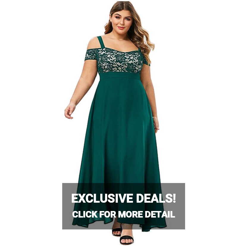 Plus Size Cold Shoulder A-Line Maxi Dress for Sri Lanka | Ubuy