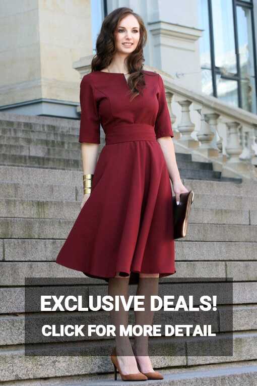 Plus Size Dress, Cocktail Dress, Womens Dress, Red Dress, Burgundy ...