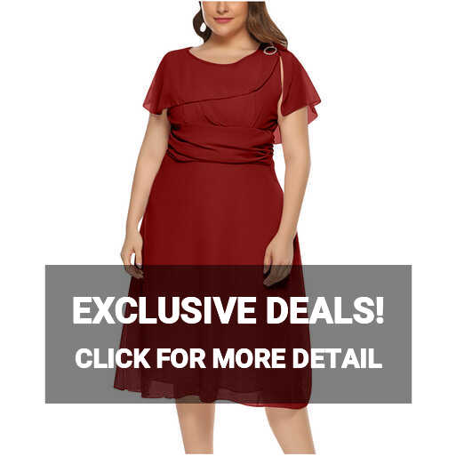 Plus Size Dress for Women Cocktail Party Elegant Chiffon Flowy ...