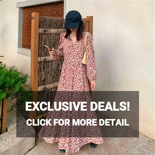 Plus Size Korean Floral Wrap Long Sleeve Midi Dress – Pluspreorder