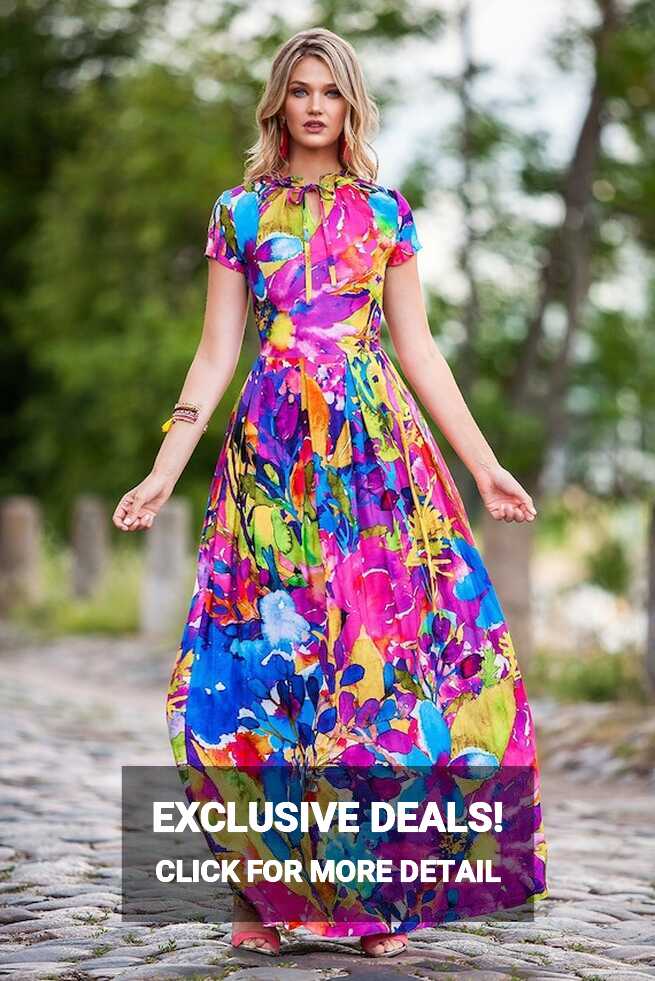 Plus Size Maxi Dress, Floral Summer Dress, Wedding Guest Dress ...