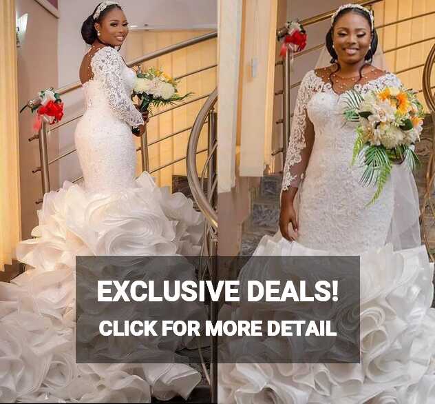 Plus Size Nigerian African Layered Mermaid Wedding Dress With ...