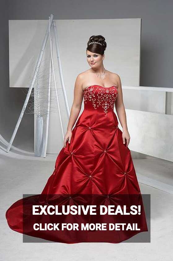 Plus Size Red and White Wedding Dresses