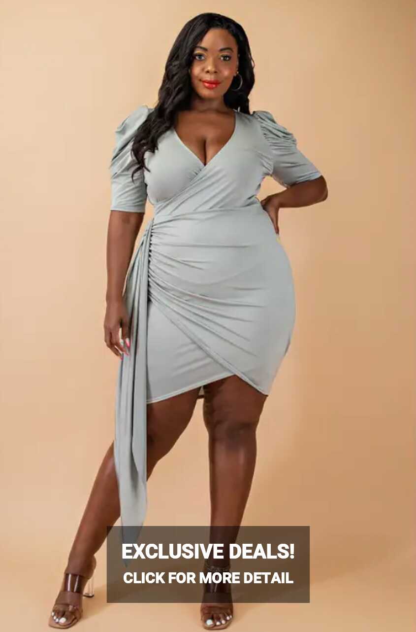 Plus Size Short Sleeve Wrap Dress | Ivory &amp; Main