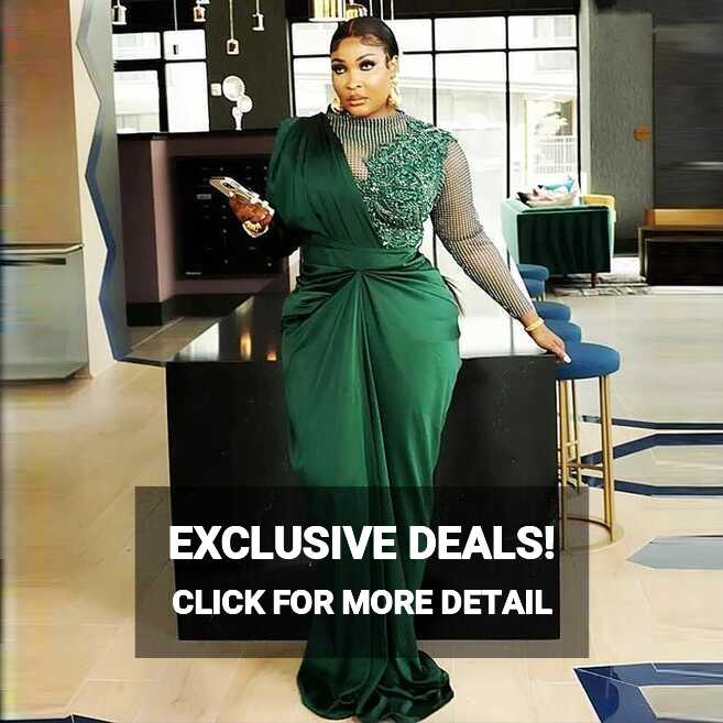 Plus Size Special Occasion Dresses Women | Dark Green Long Sleeve ...