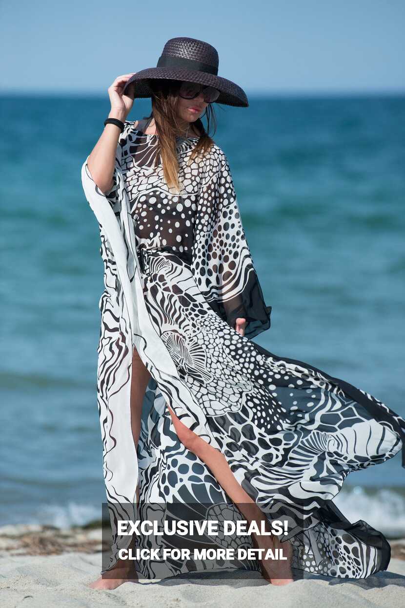 Plus Size Swim Cover Up, Beach Kaftan, Lace Boho Dress, Maxi Beach ...