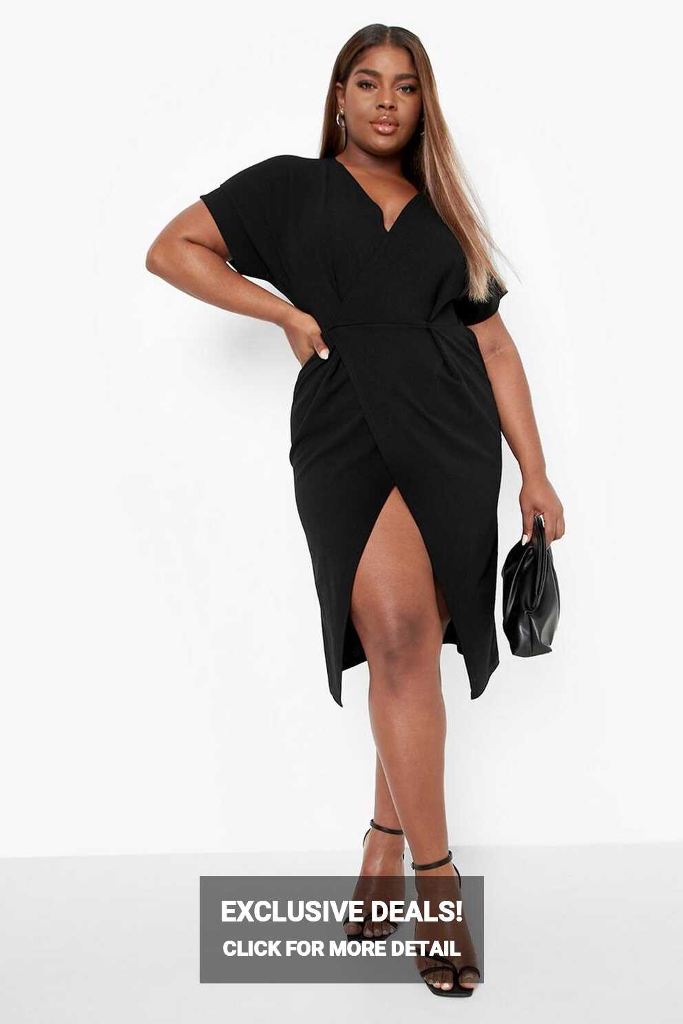 Plus Wrap Midi Dress