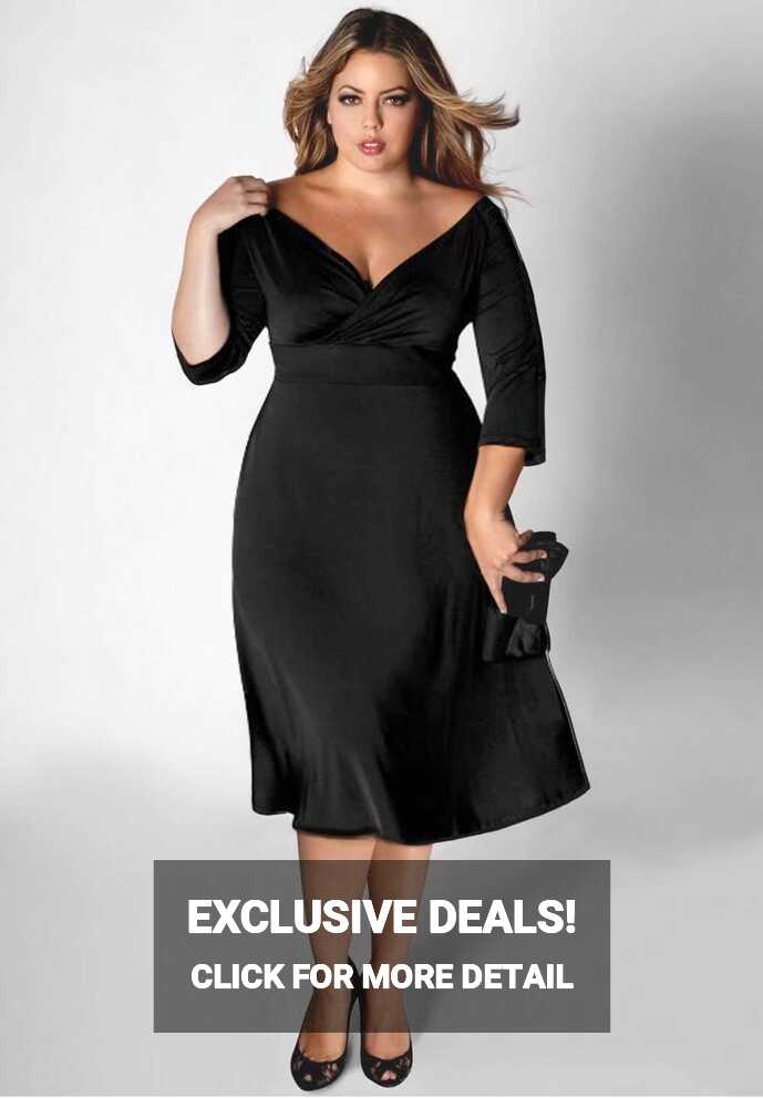 Plus size black wrap dress | IGIGI.com