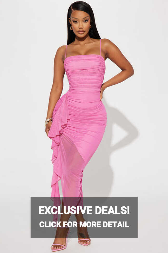 Pretty Lady Ruched Midi Dress - Pink | Fashion Nova, Dresses ...