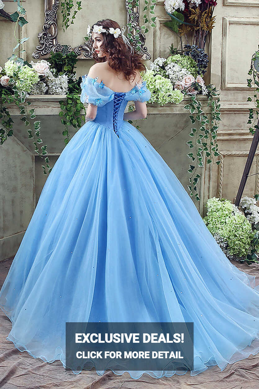 Princess Blue Long Cinderella Dress Ball Gown – FancyVestido