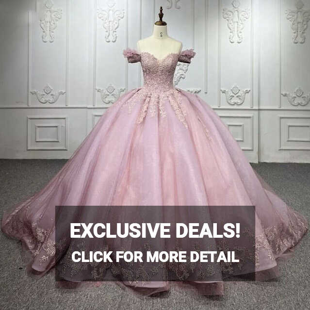 Princess Pink Quinceanera Dresses Off Shoulder Sweet 15 16 Prom ...