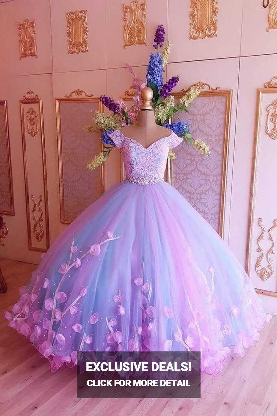 Princess Pink and Blue Ball Gown Cheap Prom,Quinceanera Dresses ...