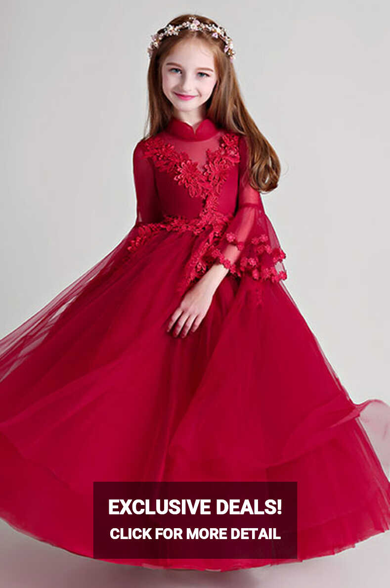 Princess Red Children Wedding Flower Girl Dress (27203802 ...