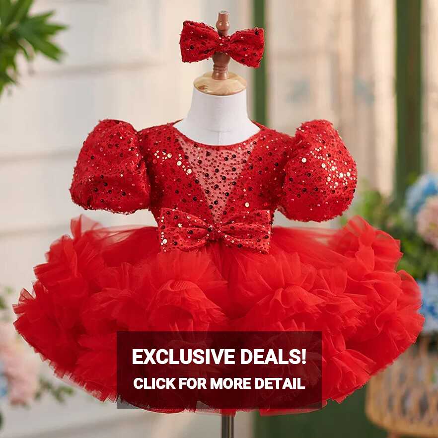 Princess Red Sequin Tutu Dress For Flower Weddings, Birthdays ...