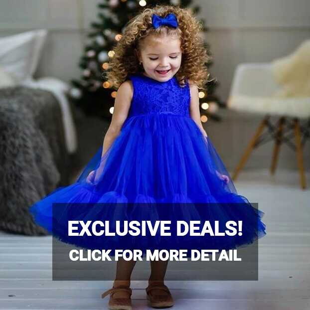 Princess Royal Blue Flower Girl Dresses Pleat Birthday Pageant ...