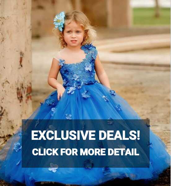 Princess Royal Blue Little A Line Flower Girls Dresses Short ...