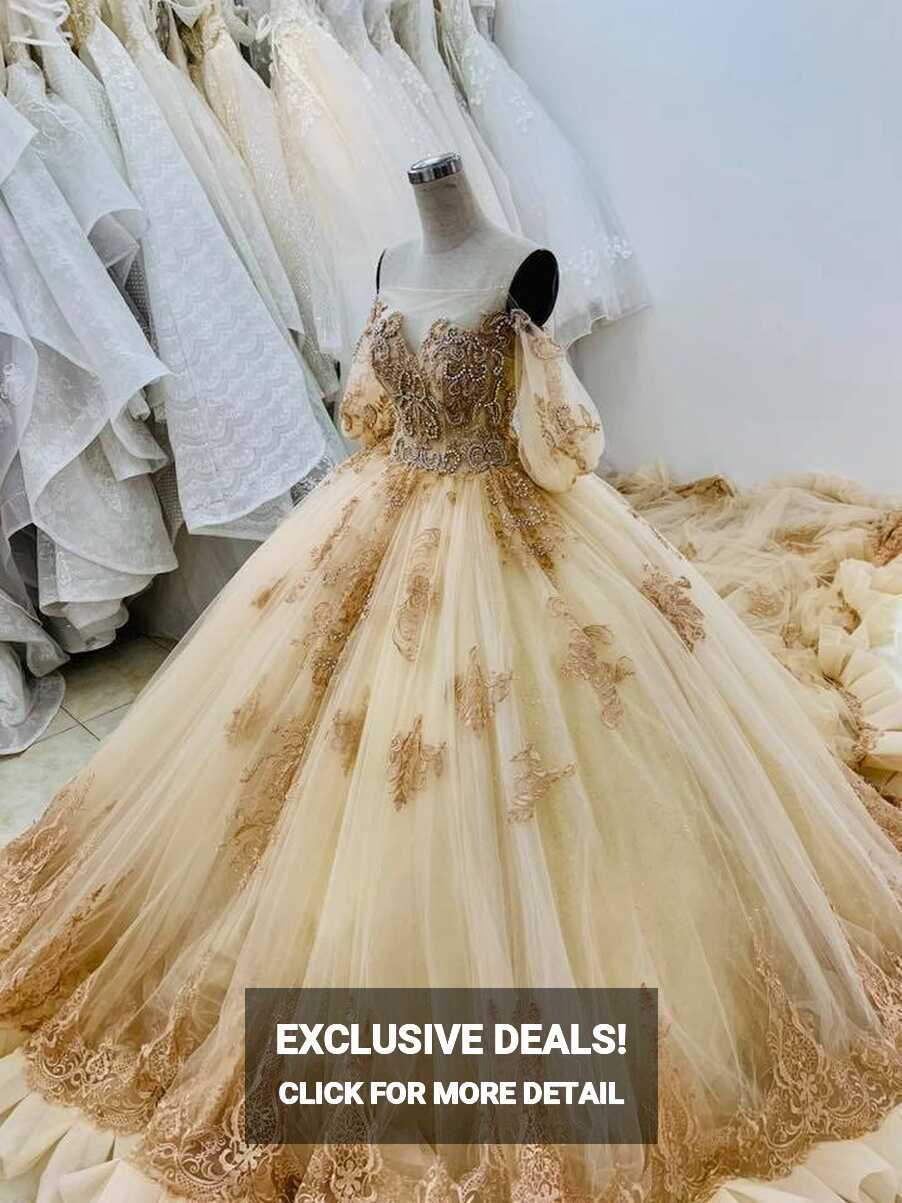 Princess Yellow/gold Beauty and the Beast Wedding Dress Made to ...