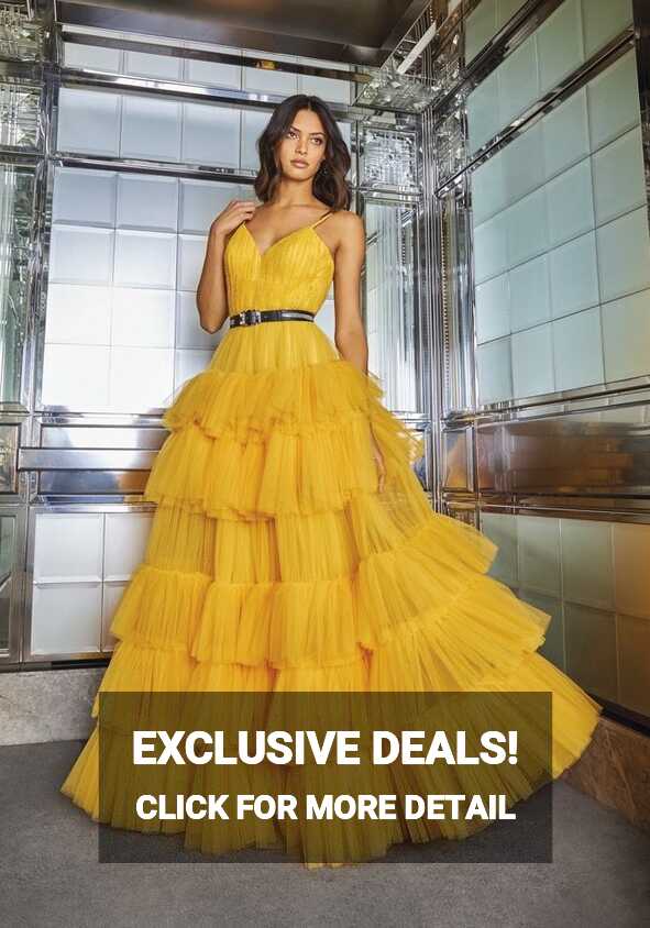 Pronovias | TR STYLE 155 Yellow Ruffle Ball Gown HK | Designer ...