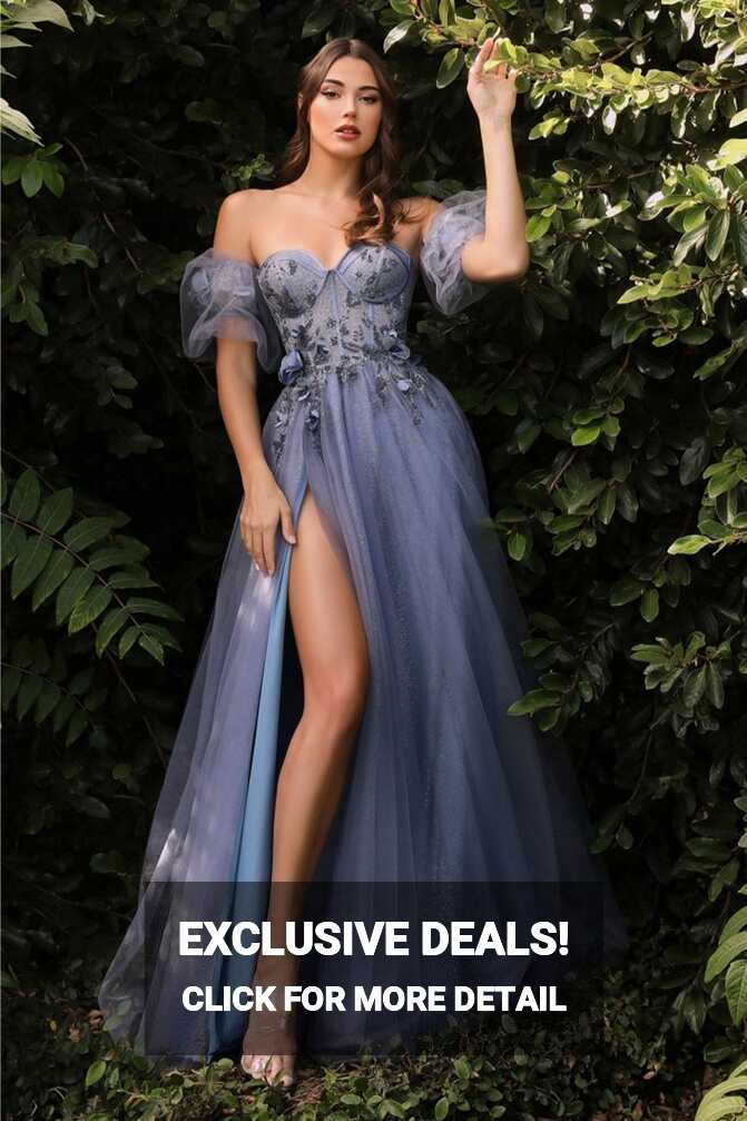 Puff Sleeve Corset Bodice Prom Dress – CB080 | Sentani Boutique