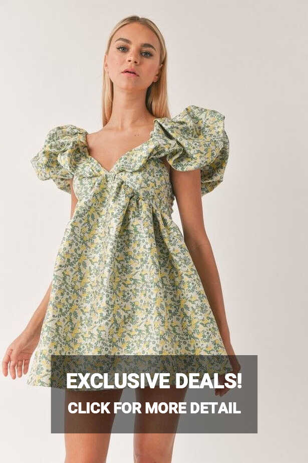 Puff Sleeve Floral Mini Dress – z•aa dress up studio