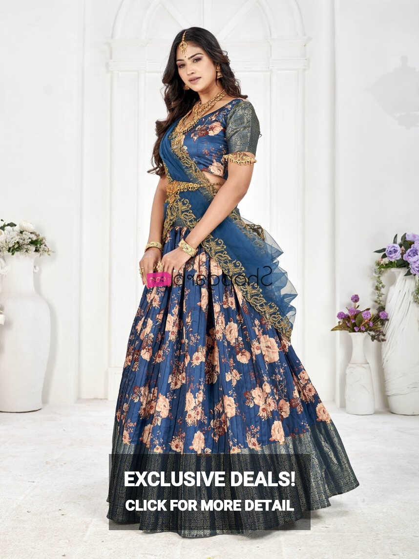 Pure South Indian Half Saree Style Lehenga Choli With Voni