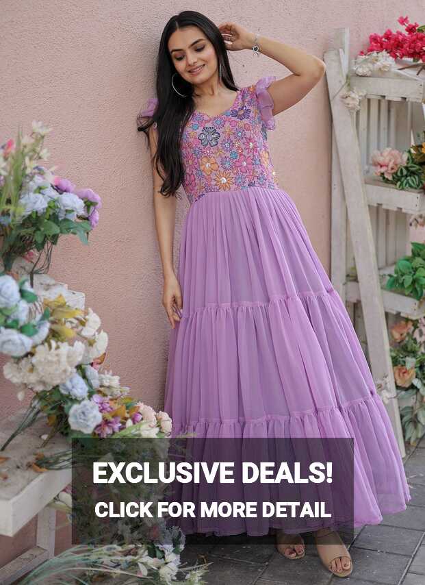 Purple Color Designer Gown -