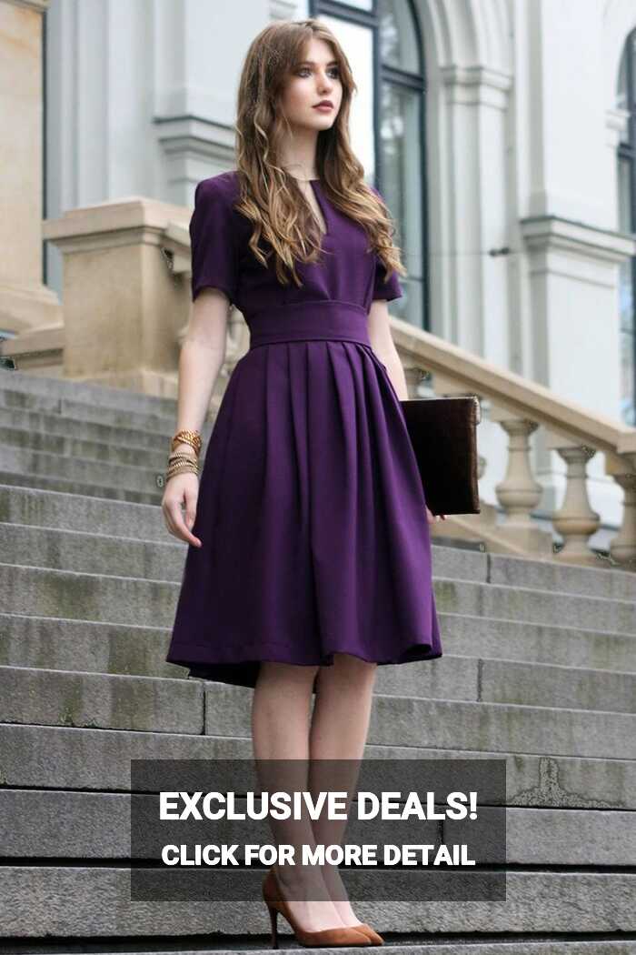 Purple Fall Dress, Women Dress, Purple Clothing, Circle Dress ...