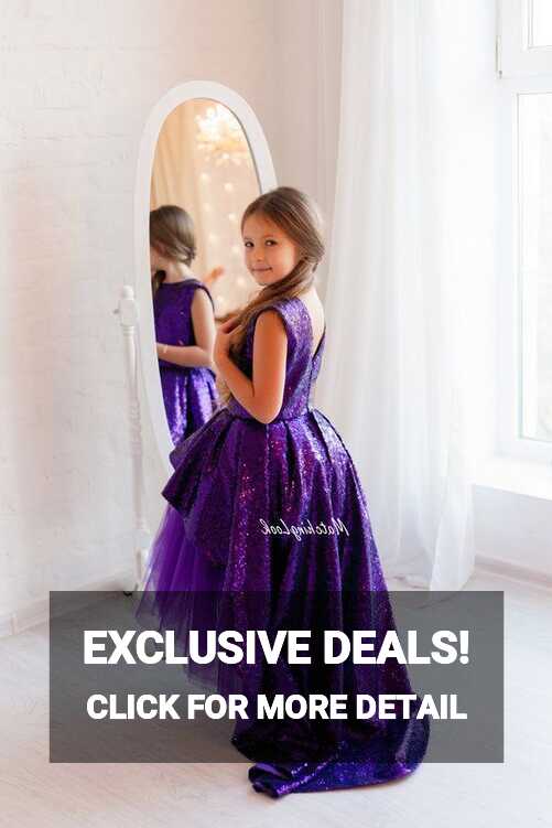 Purple Flower Girl Dress, High Low Dress, Girl Gown Dress, Tutu ...