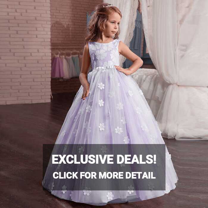 Purple Little Girl Ball Gowns | Junior Bridesmaid Dress