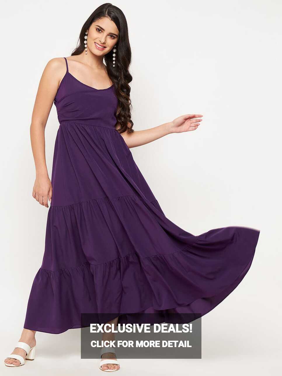 Purple Long Dress - Indo-Western Fashion for Girls 18-25