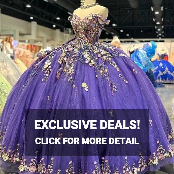 Purple Princess Quinceanera Dresses Ball Gown Off The Shoulder ...