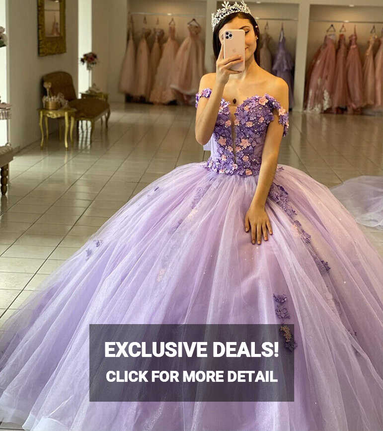 Purple Quinceanera Dresses Off The Shoulder Sweet 15 16 Princess ...