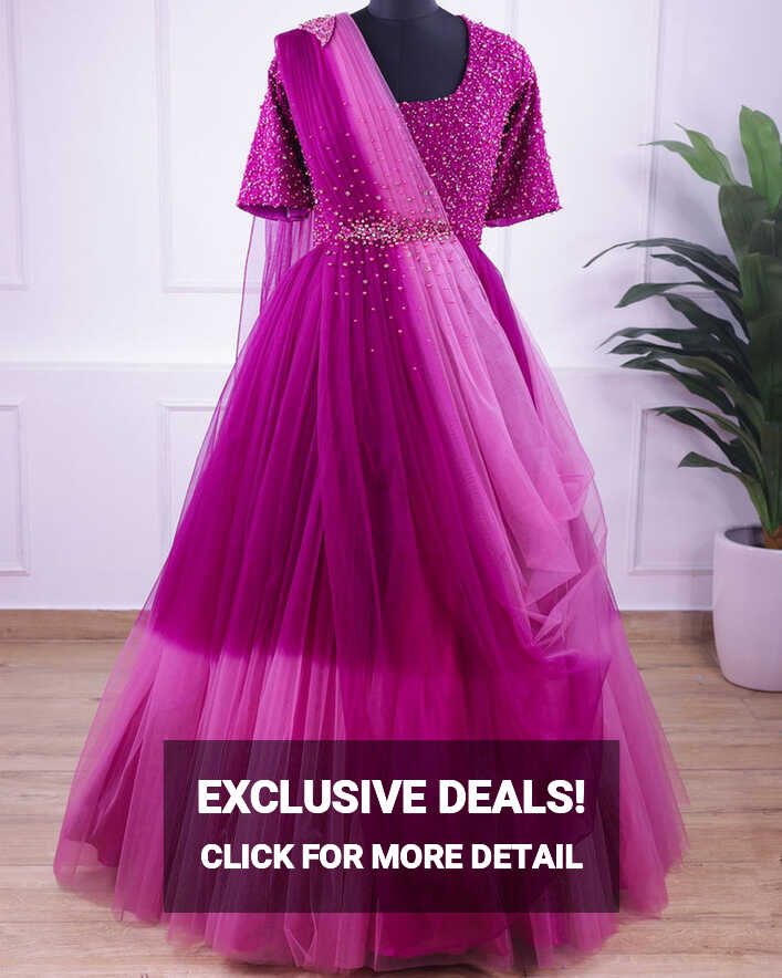 Purple and Pink Gradient Gown Online | Princess Gown for Girl ...