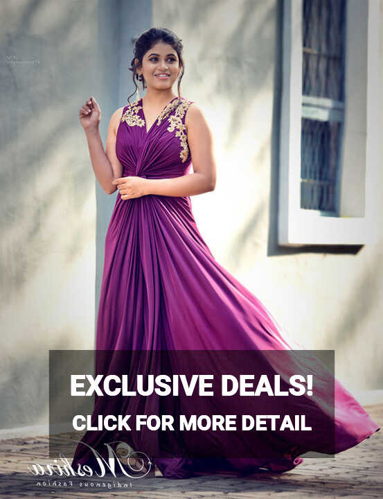 Purple designer gown – Meshira