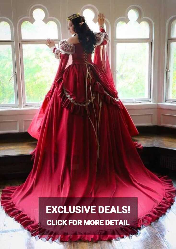 Queen Red/Champagne Sleeping Beauty Gown