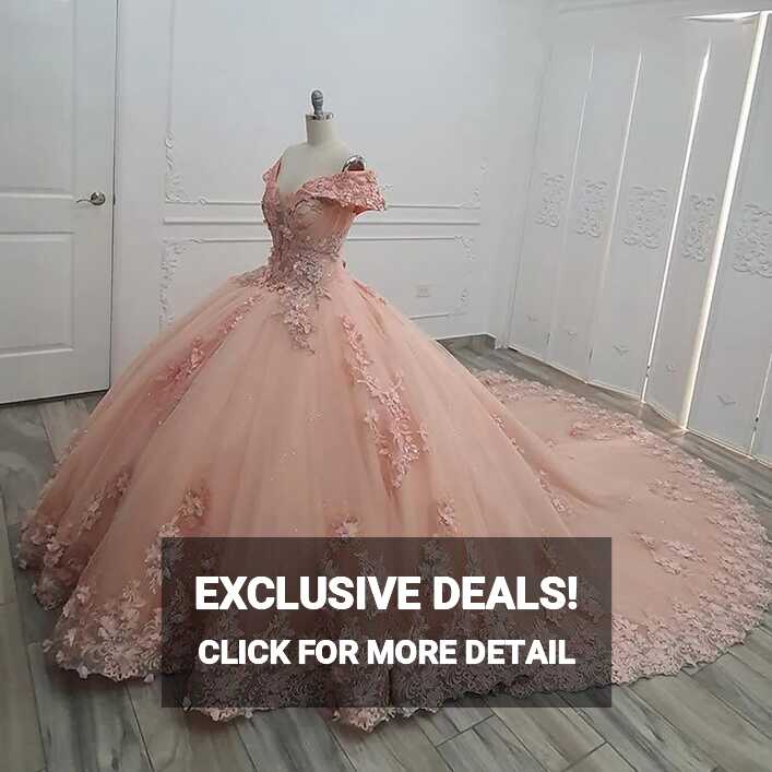 Quinceanera Dress Pink Princess Sweet 16 Party Dress 3D Flowers ...