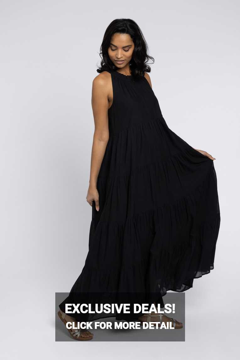 RUBY TIERED MAXI DRESS (BLACK) – Eleven Loves