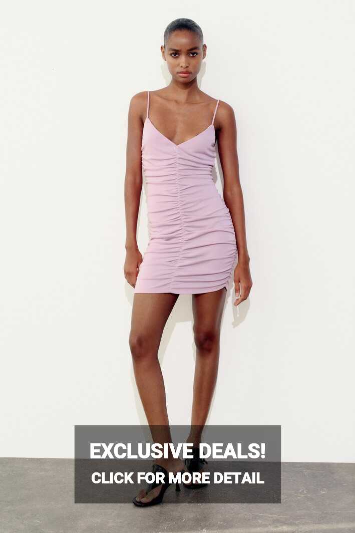 RUCHED MINI DRESS - Pink / Lilac | ZARA Canada