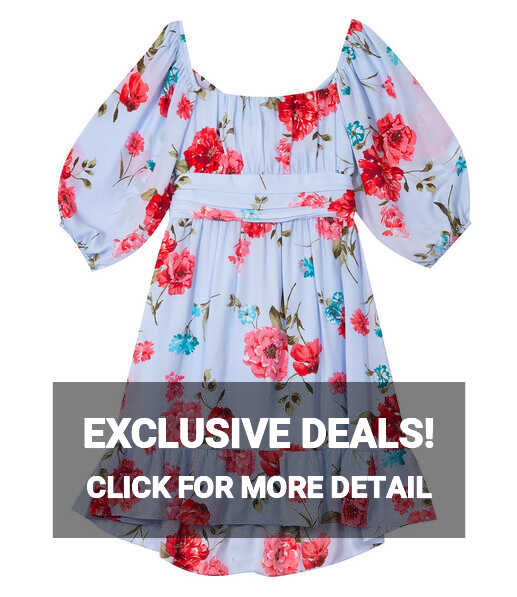 Rare Editions Girls 7-16 Floral Bubble Sleeve Dress – S&amp;D Kids